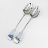 .English Stuffing Spoons Pair Sterling Silver London 1835 Mono