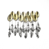 .Figural Orchestra 12 Coffee Spoons Set Hanau 800 Silver 1890