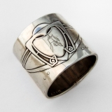 .Art Deco German Napkin Ring 830 Standard Silver Mono