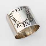 .Art Deco German Napkin Ring Seybold Hirschauer 800 Silver 1900s