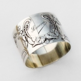 .Art Nouveau French Napkin Ring Henri Soufflot Sterling Silver