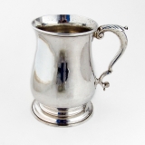 .English Large Footed Mug William Shaw Priest Sterling Silver 1757 Mono