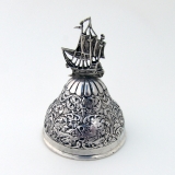 .Dutch Dinner Bell Galleon Ship Handle 833 Standard Silver 1966
