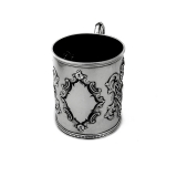 .Ornate Gothic Childs Cup Mug Hyam Hyams Sterling Silver 1869 London