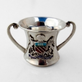 .English Miniature Trophy Enamel Badge Levi Salaman Sterling 1903