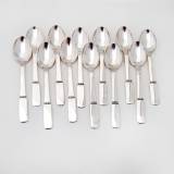 .Danish Art Deco 12 Coffee Spoons Set Eiler Marloe 826 Standard Silver 1935