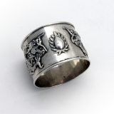 .Chinese Export Silver Napkin Ring Applied Dragons 1900