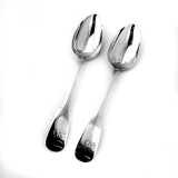 .Reverse Tipt Rat Tail Table Spoons Pair Whitford Sterling Silver 1813