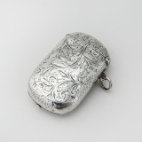 .English Engraved Match Safe Coin Purse William Neale Sterling Silver 1897
