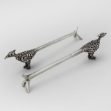 .Figural Pheasant Knife Rests Pair Sterling Silver Mexico