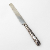 .Chinese Export Silver Knife Ornate Scenic Handle Luen Wo Shanghai