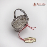 .Cazenovia Abroad Wire Mesh Oval Basket Miniature Topazio Sterling Silver