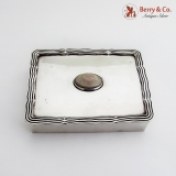 .Sanborns Double Compartment Box Agate Inset Sterling Silver Mexico