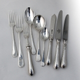 .English Feather Edge 9 Piece Place Setting Mappin Webb Sterling Silver