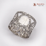 .Openwork Engraved Napkin Ring Chinese Export Silver
