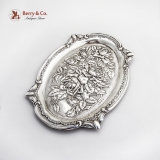 .English Repousse Rose Oval Tray John Henry Wynn Sterling Silver 1908