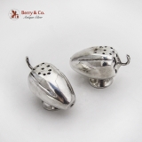 .Mexican Chili Pepper Form Salt Pepper Shakers Set Sterling Silver 1960