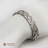.Abstract Link Bracelet Sterling Silver Mexico 1970s