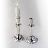 .Swedish Floral Candlesticks Pair Sterling Silver 1950 Weighted