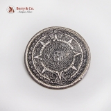 .Aztec Calendar Brooch Pendant Sterling Silver Mexico