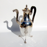 .French 1st Empire Figural Coffee Pot 950 Sterling Silver 1810 Crowned Crest