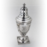 .Danish Engraved Sugar Shaker Peter Hertz 830 Standard Silver 1902 Mono SB
