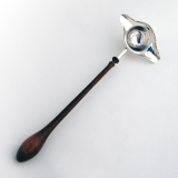 .18th Century English Punch Ladle Wooden Handle Sterling Silver Mono RIE