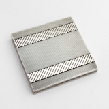.Art Deco Engine Turned Cigarette Case French 950 Sterling Silver 1930