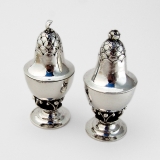 .Georg Jensen Blossom Salt Pepper Shakers Set Sterling Silver 1915 Denmark