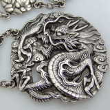 .Japanese Dragon Flower Belt Sterling Silver 1900