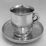 .Octopus Cup and Saucer Tiffany Arts and Crafts Sterling 1879