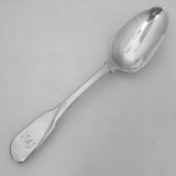 .Fiddle Reverse Tipt Dessert Spoon Khecheong 1840 Chinese Export Silver