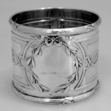.English Sterling Silver Ribbon and Thread Napkin Ring