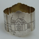 .Sterling Silver Napkin Ring San Carlos Boromeo Mission 1920