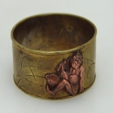 .Japanese Mixed Metals Aesthetic Napkin Ring 1920