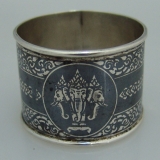 .Thai Sterling Silver Niello Napkin Ring 