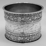 .American Coin Silver Large Napkin Ring 1885