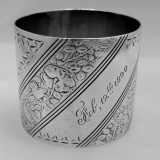 .Aesthetic Floral Large Gorham Napkin Ring 1888