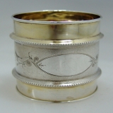 .Aesthetic Napkin Ring Duhme and Co Gilt Coin SIlver 1875