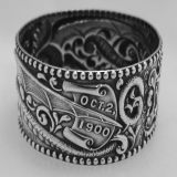 .Sterling Silver Dragon Veiled Prophet Napkin Ring 1900 St Louis