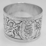 .Acid Etched Sterling Silver Napkin Ring International 1900