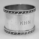 .Gadroon Napkin Ring Currier and Roby Sterling Silver 1930