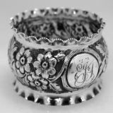 .English Sterling Silver Repousse Napkin Ring 1890