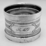 .American Coin Silver Engine Turned Napkin Ring 1865