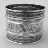 .AesthetiÑ Style American Coin Silver Napkin Ring 1880