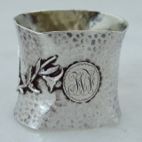 .Aesthetic American Coin Silver Napkin Ring  Wood and Hughes 1880