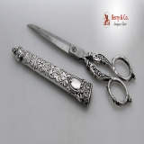 .Sterling Silver 10 3/4 Inch Scissors in a Case Dominick And Haff 1890