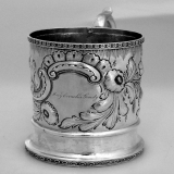 .Repousse Coin Silver Mug Baily Philadelphia 1850