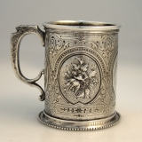 .Repousse Childâ€²s Cup Bailey and Co Coin Silver 1868