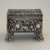 .Baroque Openwork Stamp Box Shiebler Tiffany 1890 Sterling Silver 1890